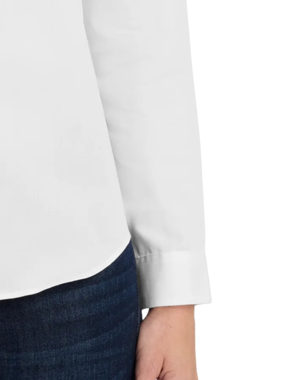 Closeup of a LW808 Port Authority Ladies Long Sleeve SuperPro React Twill Shirt